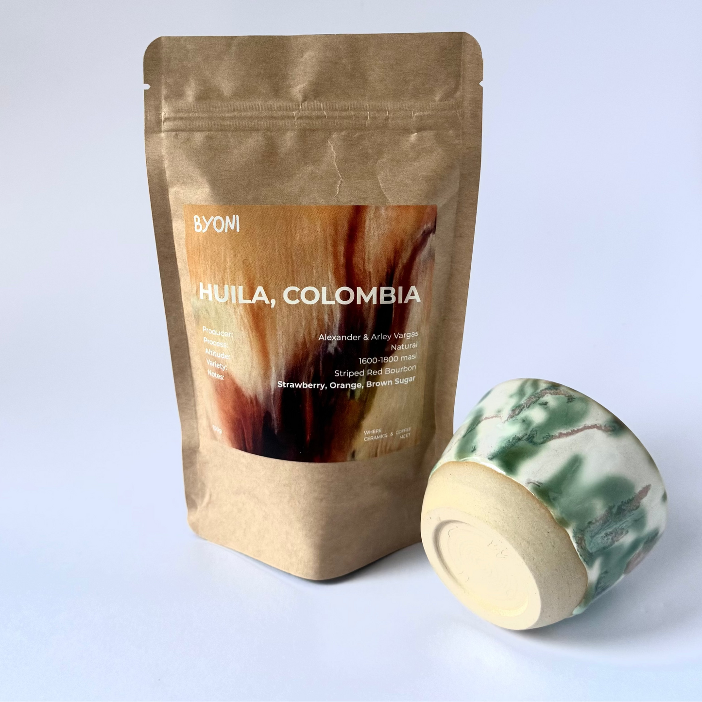 BYONI Daily Brew Set - Green & Pink Splash